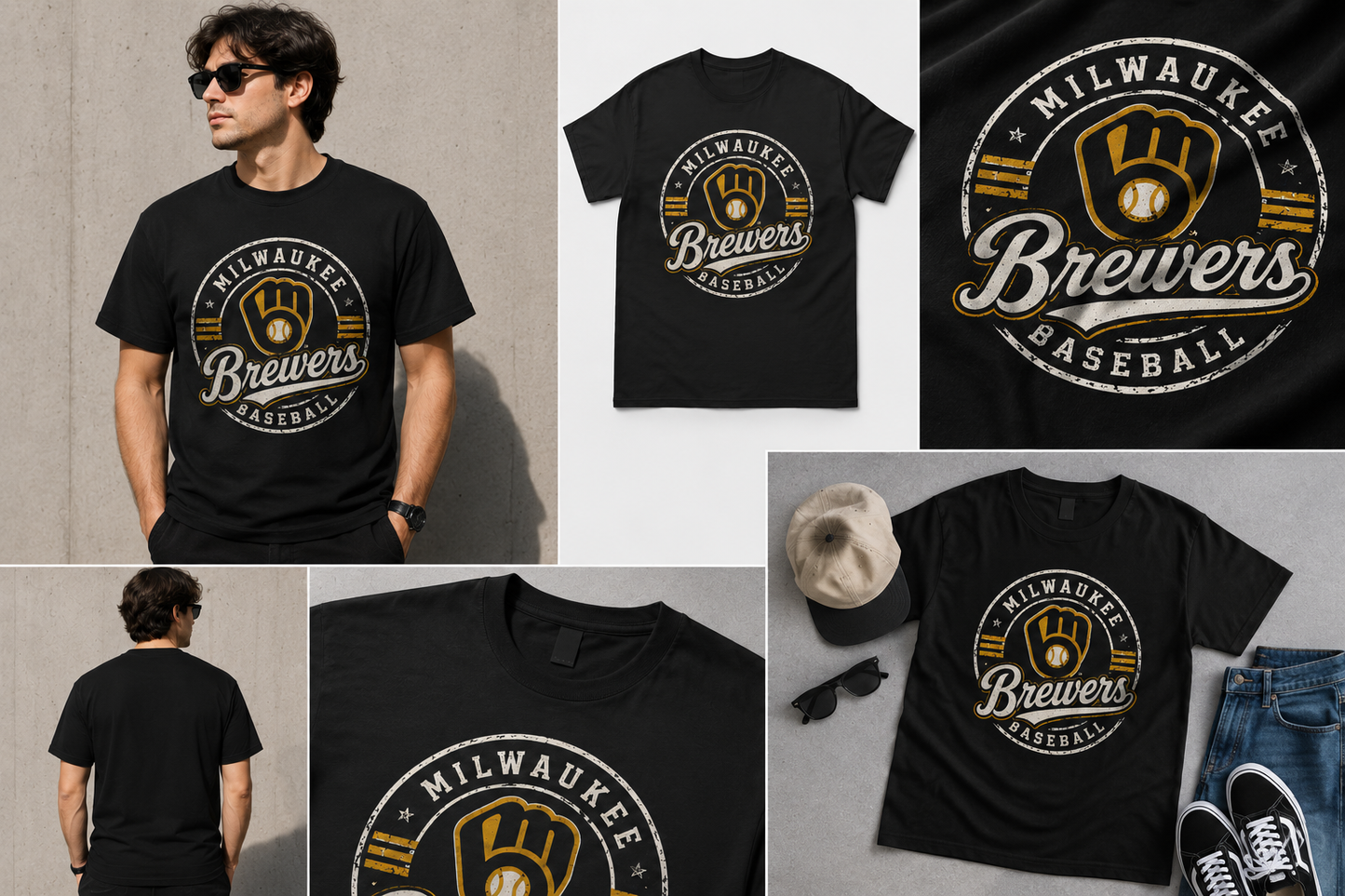Milwaukee Brewers Vintage Distressed Graphic T-Shirt