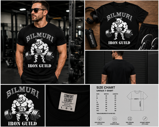 Bilmuri Iron Guild Wild Boar Weightlifting Gym T-Shirt