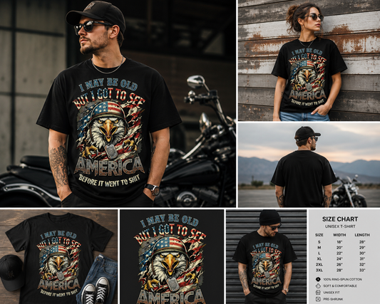 Vintage Eagle Patriotic Graphic T-Shirt – Retro USA Unisex Tee