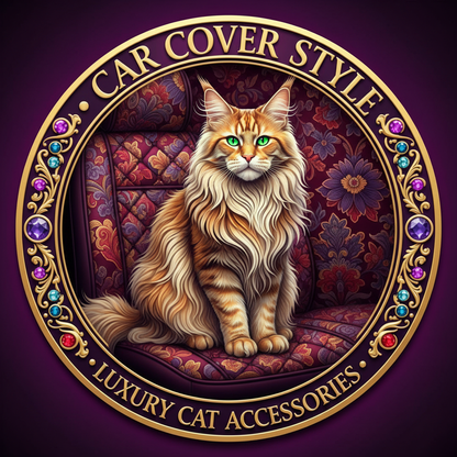 Car Cover Style 24K Gold Luxury Coin featuring Maine Coon on jewel-encrusted gold medallion